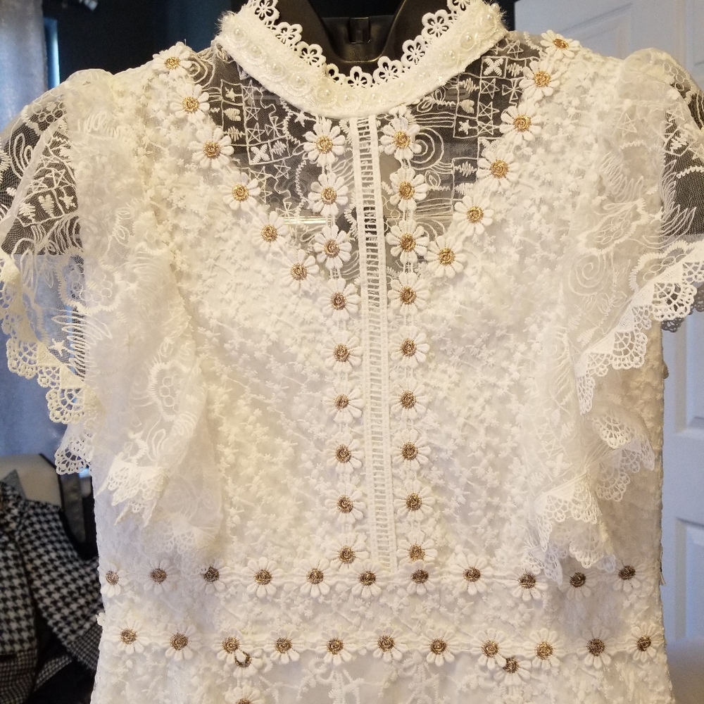 Cocktail white lace dress